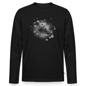 Pixel Cloud Blanc | flash | Pixelliser | dernier cri - T-shirt manches longues Premium bio Homme - noir - Devant - Nico (187cm)