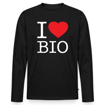 J’AIME BIO - T-shirt manches longues Premium bio Homme - noir - Devant - Nico (187cm)
