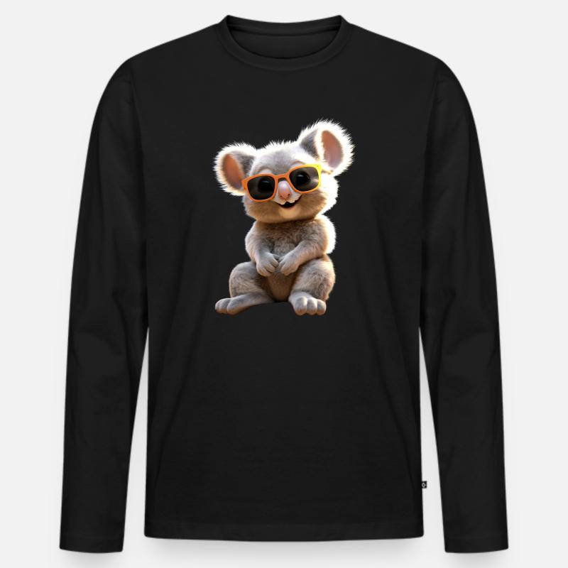 Koala Australien Koalas Koalabär Süßer Koala Bär - Männer Premium Bio Langarmshirt - Schwarz