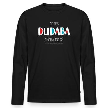 J’avais l’habitude de douter (sombre) - T-shirt manches longues Premium bio Homme - noir - Devant - Nico (187cm)