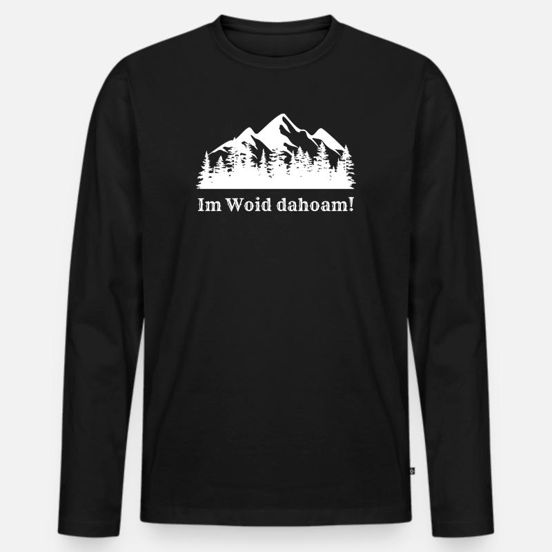 Im Woid dahoam! Bayern - Männer Premium Bio Langarmshirt - Schwarz