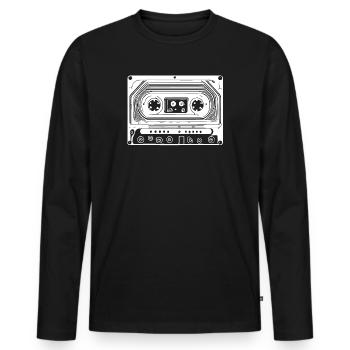 Retro Design Audio Cassette - Men's Premium Organic Long Sleeve Shirt - black - Front - Nico (187cm)