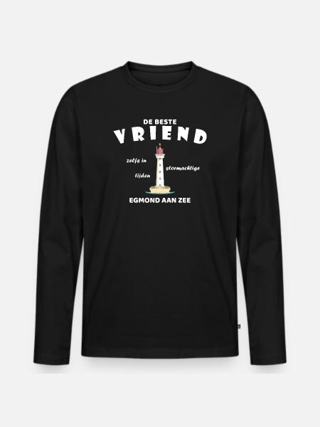 Egmond aan zee Meilleur Ami, Petite Amie, Phare - T-shirt manches longues Premium bio Homme - noir