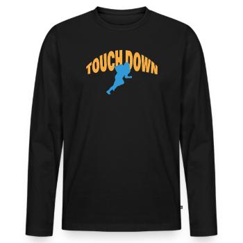 TOUCH DOWN - Men's Premium Organic Long Sleeve Shirt - black - Front - Nico (187cm)