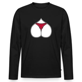 Arsch Herz Liebe - Männer Premium Bio Langarmshirt - Schwarz - Vorne - Nico (187cm)