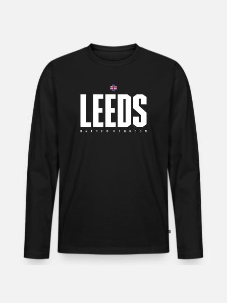 Leeds City Logo Graphic Tee - Men's Premium Organic Long Sleeve Shirt - black