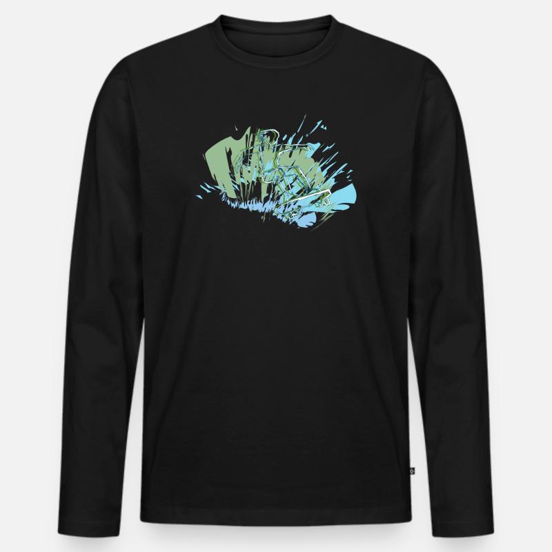 Skater - Männer Premium Bio Langarmshirt - Schwarz