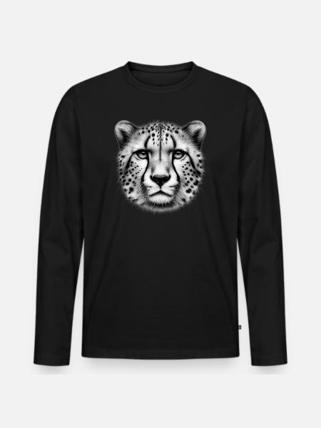 Cheetah - Men's Premium Organic Long Sleeve Shirt - black