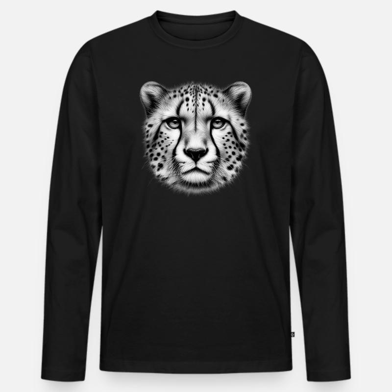Gepard - Männer Premium Bio Langarmshirt - Schwarz