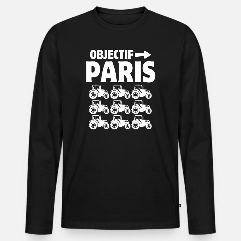 Bauer, Bauer, Bauer, Bauer - Männer Premium Bio Langarmshirt - Schwarz