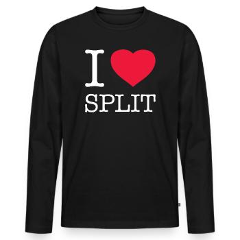 I LOVE SPLIT Croatia Kroatien - Men's Premium Organic Long Sleeve Shirt - black - Front - Nico (187cm)