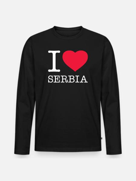 J’AIME LA SERBIE Serbien - T-shirt manches longues Premium bio Homme - noir