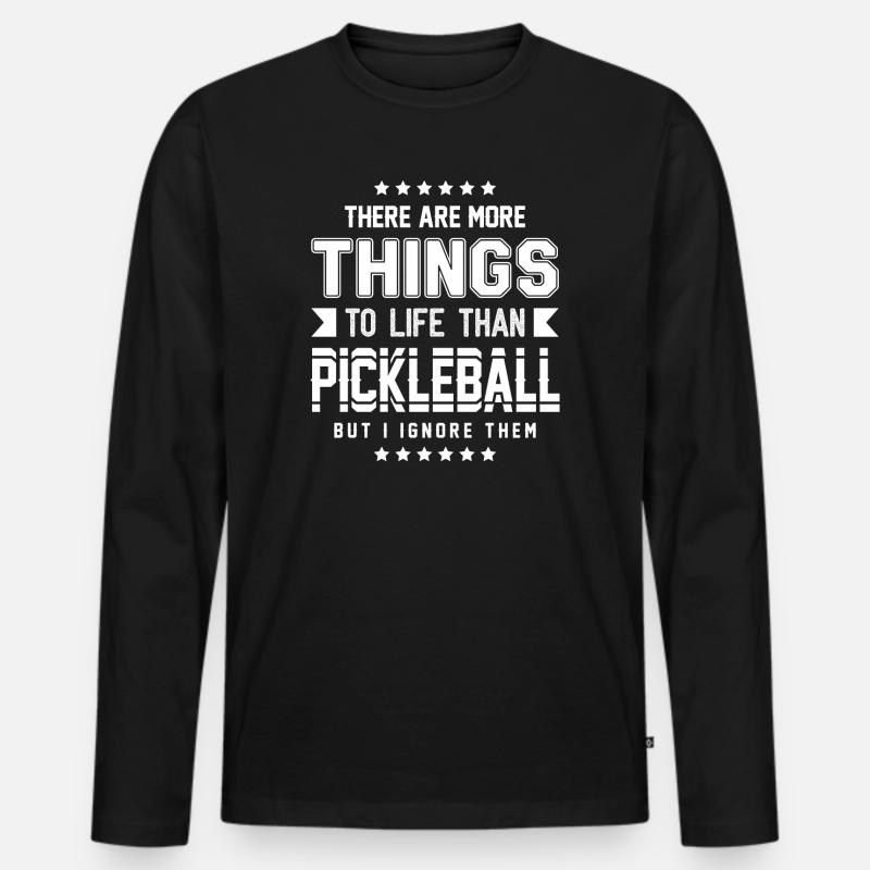Pickleball - Männer Premium Bio Langarmshirt - Schwarz