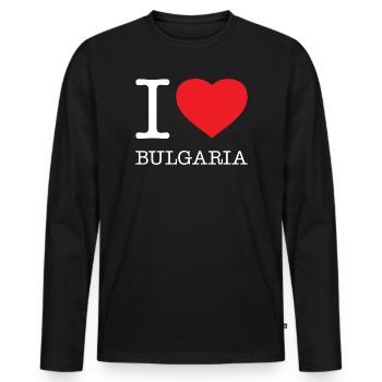 J’AIME LA BULGARIE Bulgarie - T-shirt manches longues Premium bio Homme - noir - Devant - Nico (187cm)