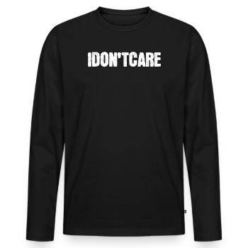 Je ne me soucie pas de l’attitude indifférente - T-shirt manches longues Premium bio Homme - noir - Devant - Nico (187cm)