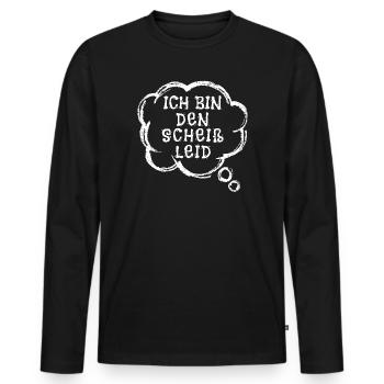 Je ne me soucie pas de l’énoncé d’attitude - T-shirt manches longues Premium bio Homme - noir - Devant - Nico (187cm)