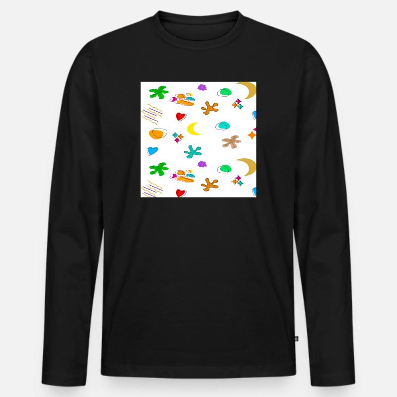 Muster1 - Männer Premium Bio Langarmshirt - Schwarz