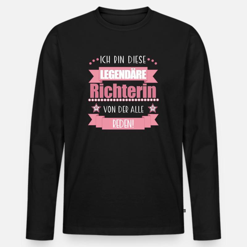 Richterin Gericht Gerechtigkeit süßes Geschenk - Männer Premium Bio Langarmshirt - Schwarz