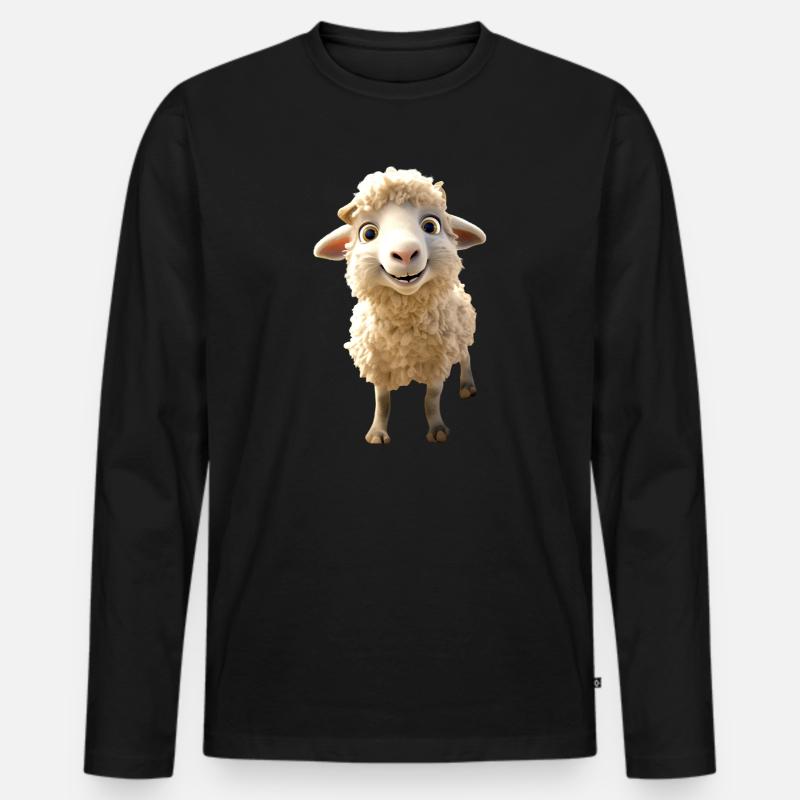 Schaf Lamm Mäh Schäfchen Schäfer Süße Schafe Schaf - Männer Premium Bio Langarmshirt - Schwarz