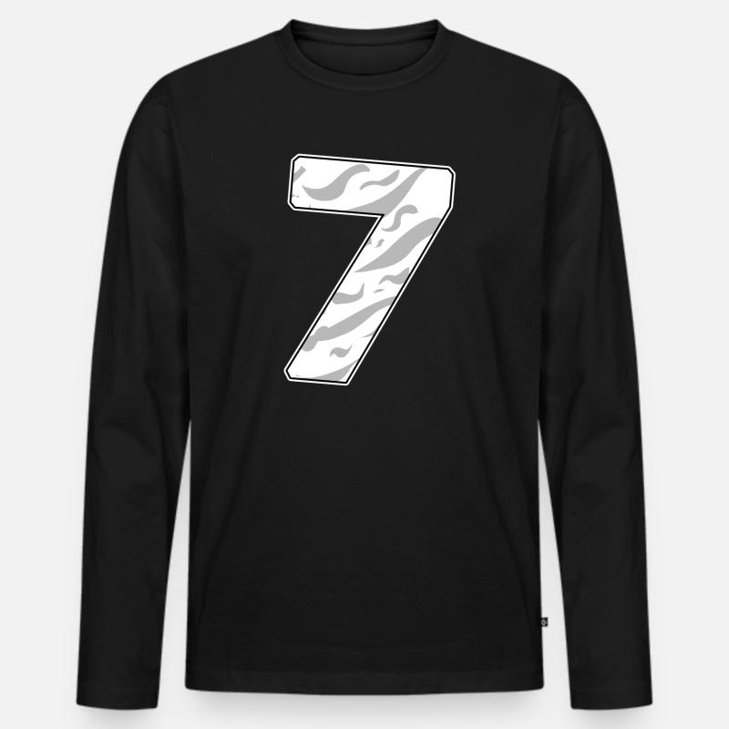 7 - Männer Premium Bio Langarmshirt - Schwarz