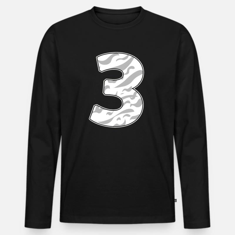 3 - Männer Premium Bio Langarmshirt - Schwarz