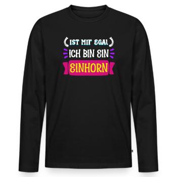 Je m’en fous de la déclaration, je m’en fous - T-shirt manches longues Premium bio Homme - noir - Devant - Nico (187cm)