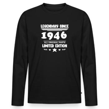 1946 - Année 1946 - Année 1946 - T-shirt manches longues Premium bio Homme - noir - Devant - Nico (187cm)