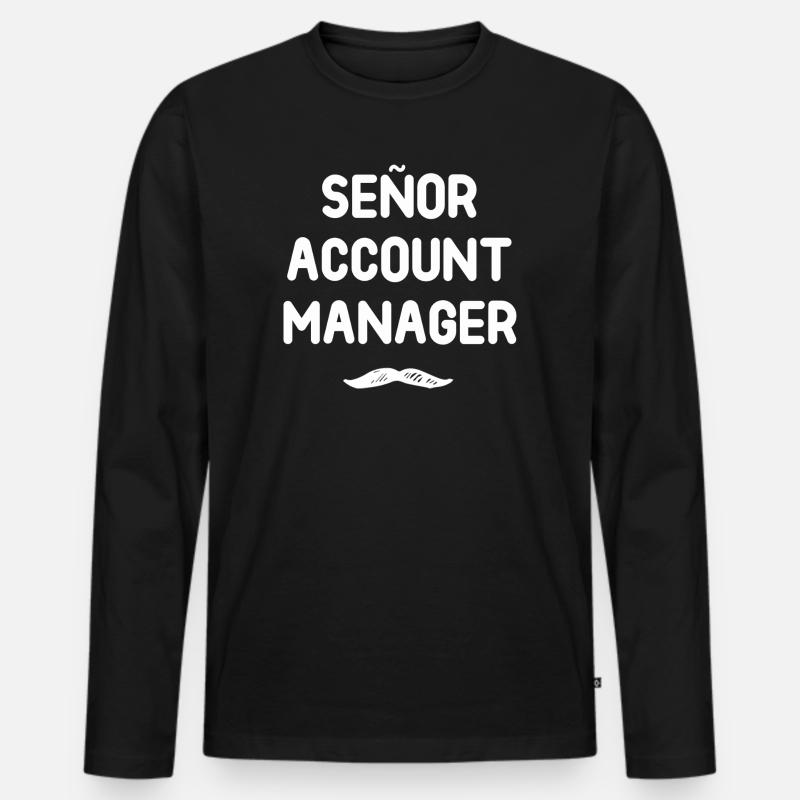 Señor Account Manager - Männer Premium Bio Langarmshirt - Schwarz