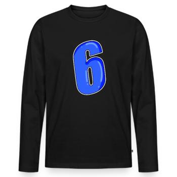 Numéro 6 Numéro - T-shirt manches longues Premium bio Homme - noir - Devant - Nico (187cm)