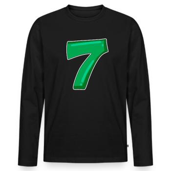 Numéro 7 Numéro - T-shirt manches longues Premium bio Homme - noir - Devant - Nico (187cm)