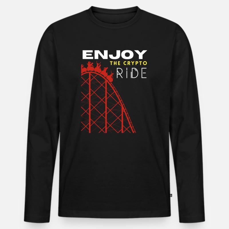 Krypto-Fahrt Achterbahnfahrt - Männer Premium Bio Langarmshirt - Schwarz