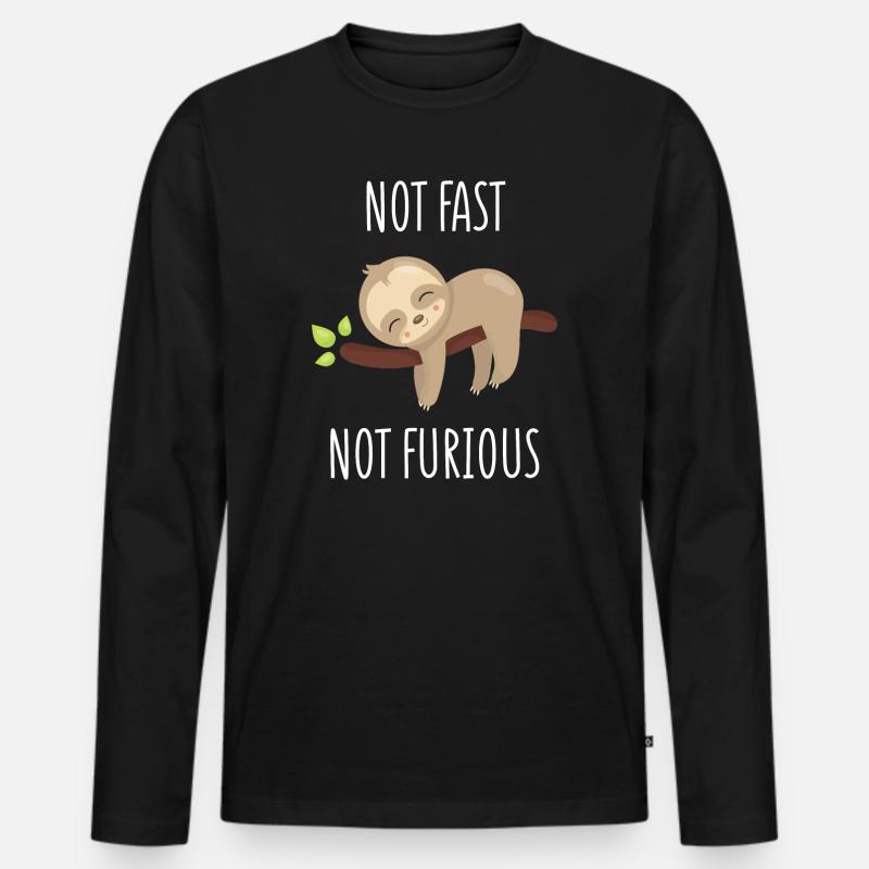 Nicht schnell, nicht wütend - Männer Premium Bio Langarmshirt - Schwarz