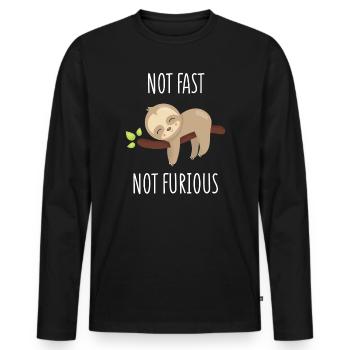 Not Fast, Not Furious - Men's Premium Organic Long Sleeve Shirt - black - Front - Nico (187cm)