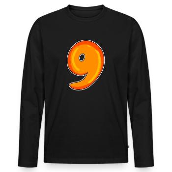 Neuf - 9 Motif - T-shirt manches longues Premium bio Homme - noir - Devant - Nico (187cm)