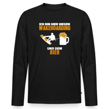 Kitesurfer Cooler Spruch Wakeboard Surfing Welle - Männer Premium Bio Langarmshirt - Schwarz - Vorne - Nico (187cm)