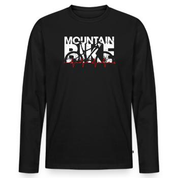 Rythme du VTT - T-shirt manches longues Premium bio Homme - noir - Devant - Nico (187cm)