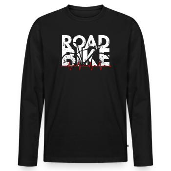 Vélo de route Heartbeat Sprint - T-shirt manches longues Premium bio Homme - noir - Devant - Nico (187cm)