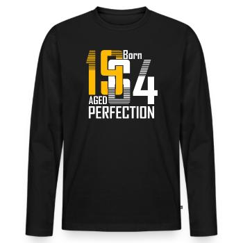 Né en 1954 Âge Perfection - T-shirt manches longues Premium bio Homme - noir - Devant - Nico (187cm)