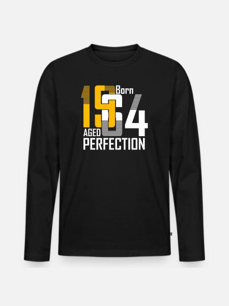 Geboren 1954 Gealterte Perfektion - Männer Premium Bio Langarmshirt - Schwarz