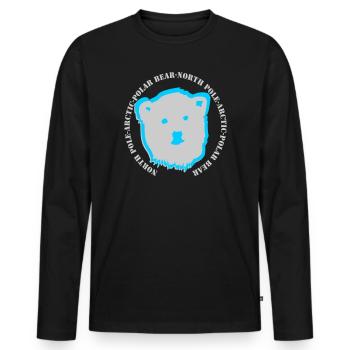 Eisbär 6 - Männer Premium Bio Langarmshirt - Schwarz - Vorne - Nico (187cm)