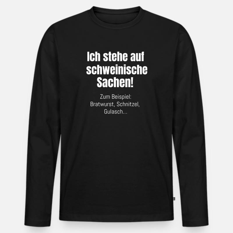 Schweinische Sachen - Männer Premium Bio Langarmshirt - Schwarz