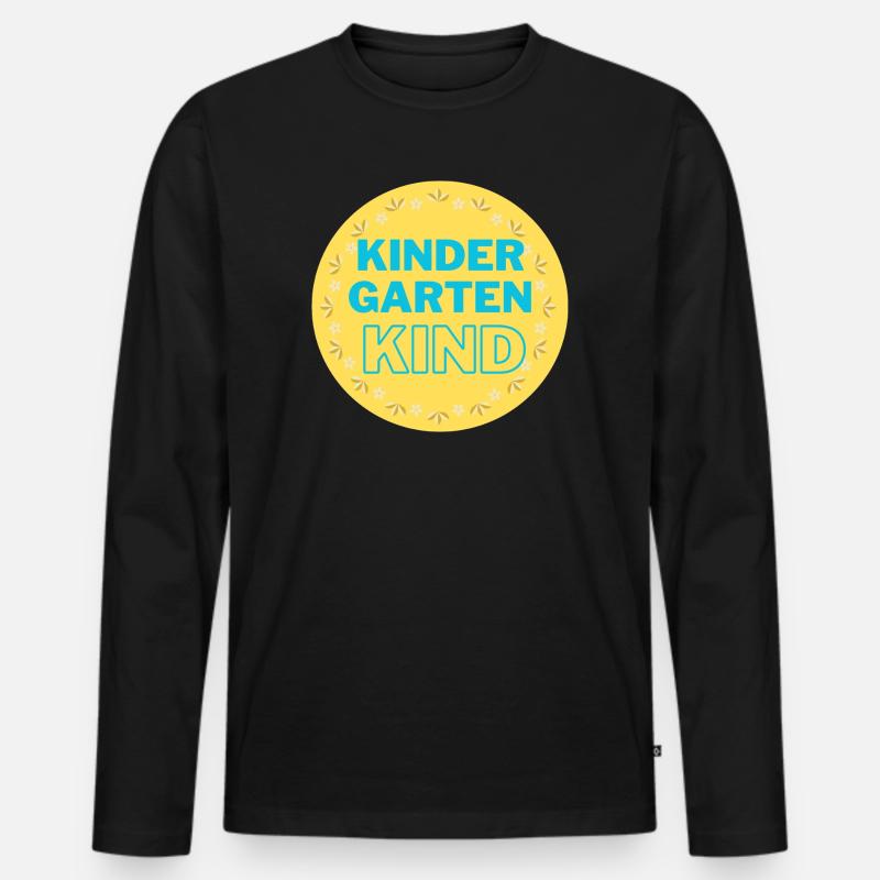 Kindergartenkind - Männer Premium Bio Langarmshirt - Schwarz