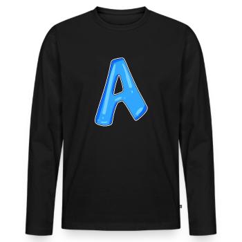 point A Initial point - Men's Premium Organic Long Sleeve Shirt - black - Front - Nico (187cm)