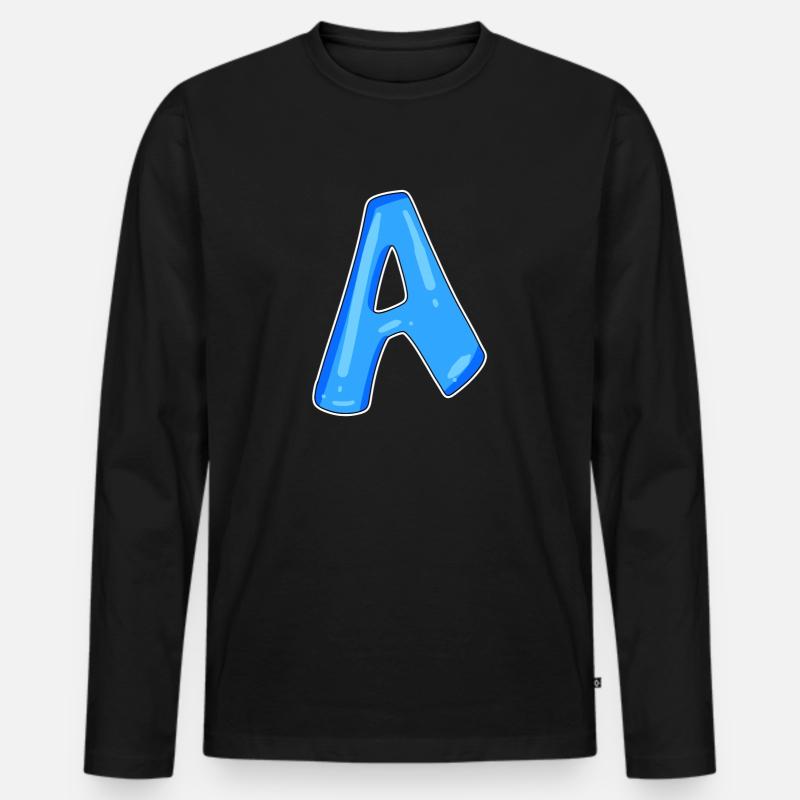 point A Initial point - Men's Premium Organic Long Sleeve Shirt - black