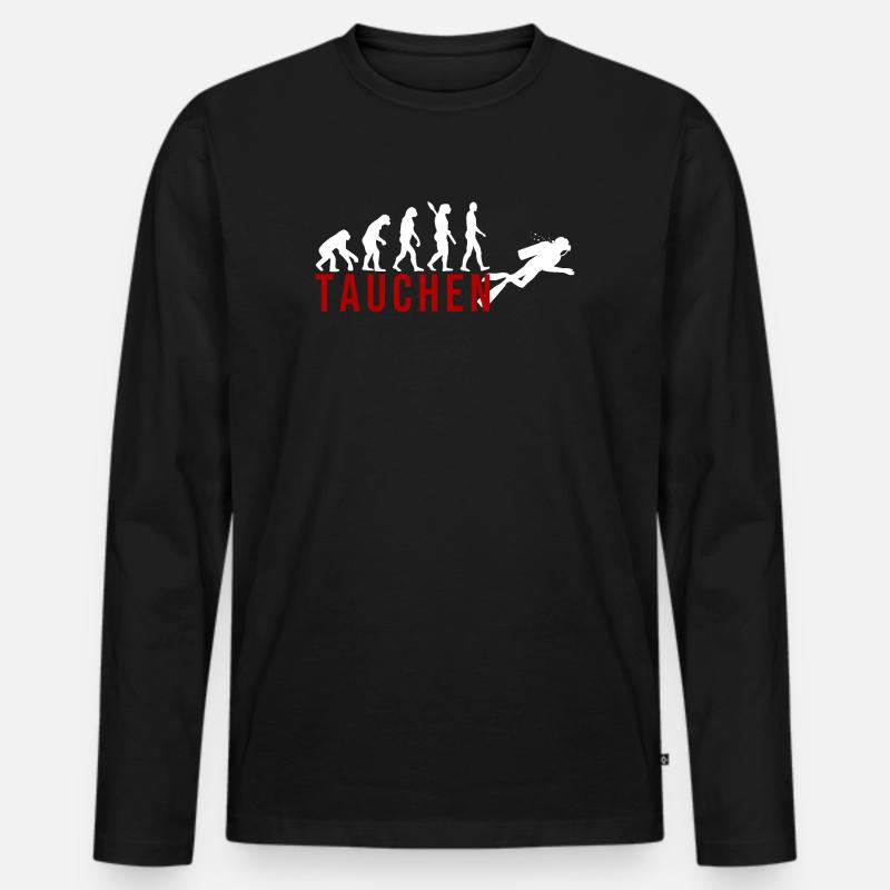 Ecolution Tauchen - Männer Premium Bio Langarmshirt - Schwarz
