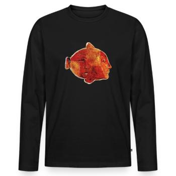 POISSON - T-shirt manches longues Premium bio Homme - noir - Devant - Nico (187cm)