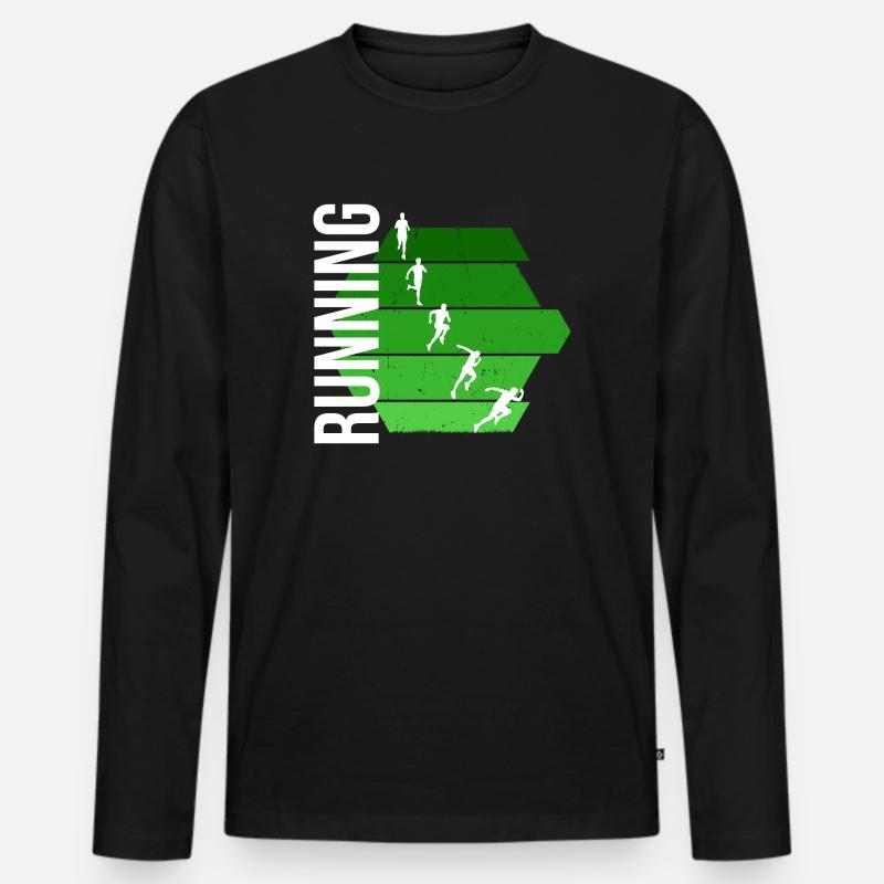 Running - Männer Premium Bio Langarmshirt - Schwarz