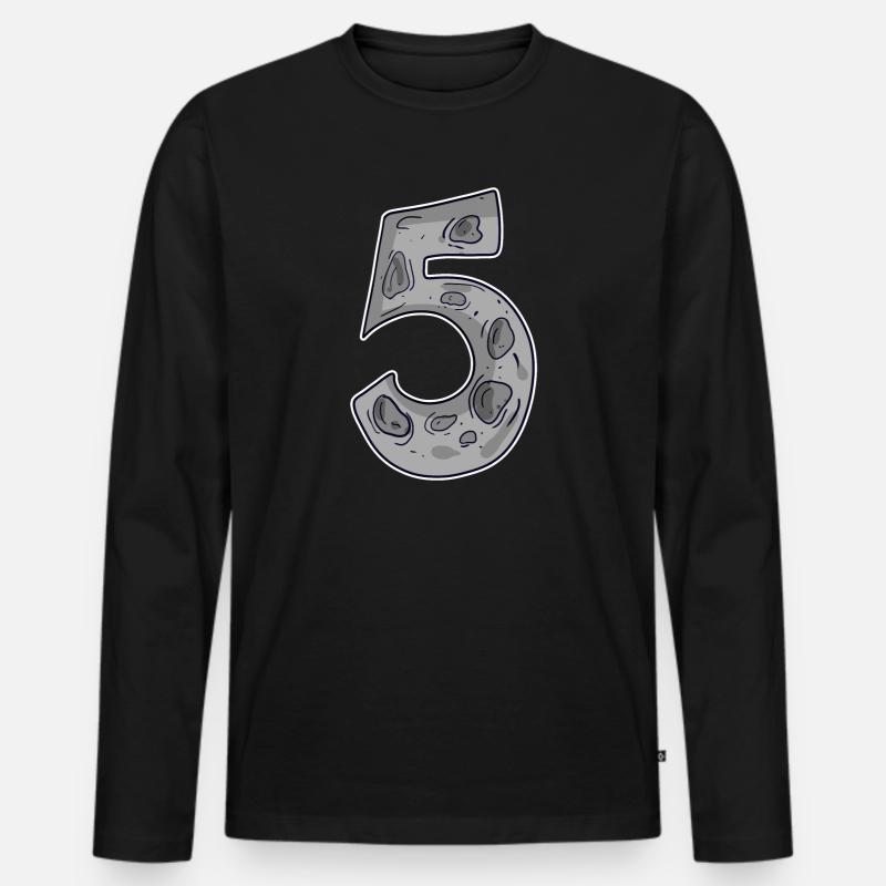 Nummer 5 Weltall - Männer Premium Bio Langarmshirt - Schwarz