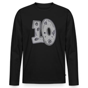 Moon Ten 10 Number Number - Men's Premium Organic Long Sleeve Shirt - black - Front - Nico (187cm)