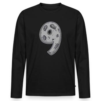Neuf - 9 Motif de la lune - T-shirt manches longues Premium bio Homme - noir - Devant - Nico (187cm)